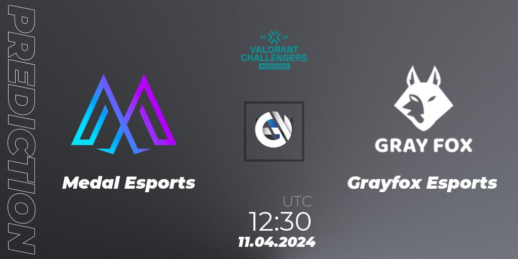 Pronóstico Medal Esports - Grayfox Esports. 11.04.2024 at 12:30, VALORANT, VALORANT Challengers 2024 South Asia: Split 1 - Cup 2