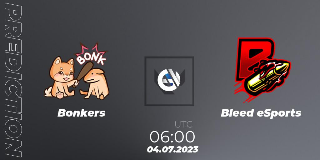 Pronóstico Bonkers - Bleed eSports. 04.07.23, VALORANT, VALORANT Challengers Ascension 2023: Pacific - Group Stage
