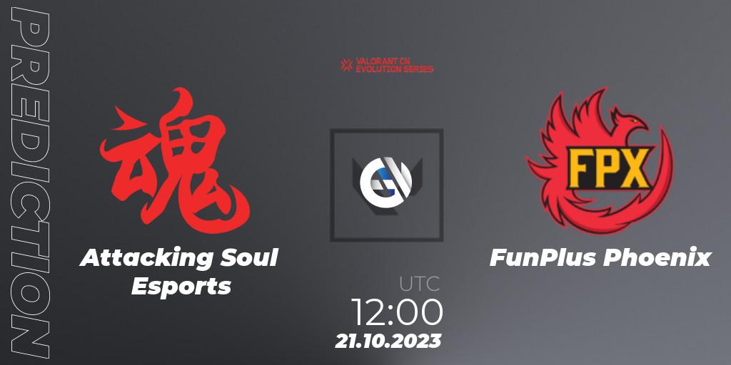 Pronóstico Attacking Soul Esports - FunPlus Phoenix. 21.10.2023 at 12:30, VALORANT, VALORANT China Evolution Series Act 2: Selection