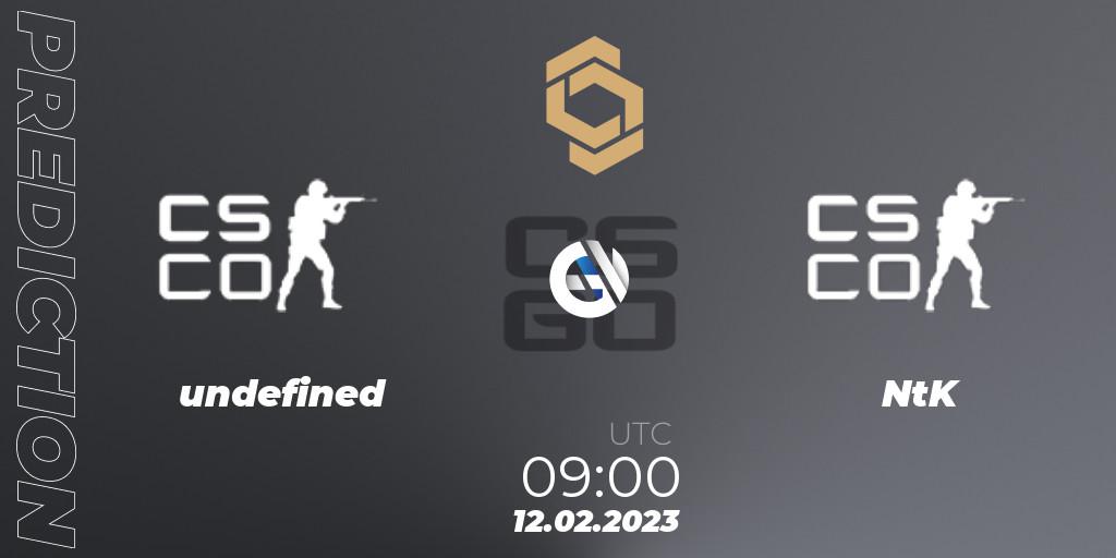 Pronóstico undefined - NtK. 12.02.23, CS2 (CS:GO), CCT South Europe Series #3: Closed Qualifier