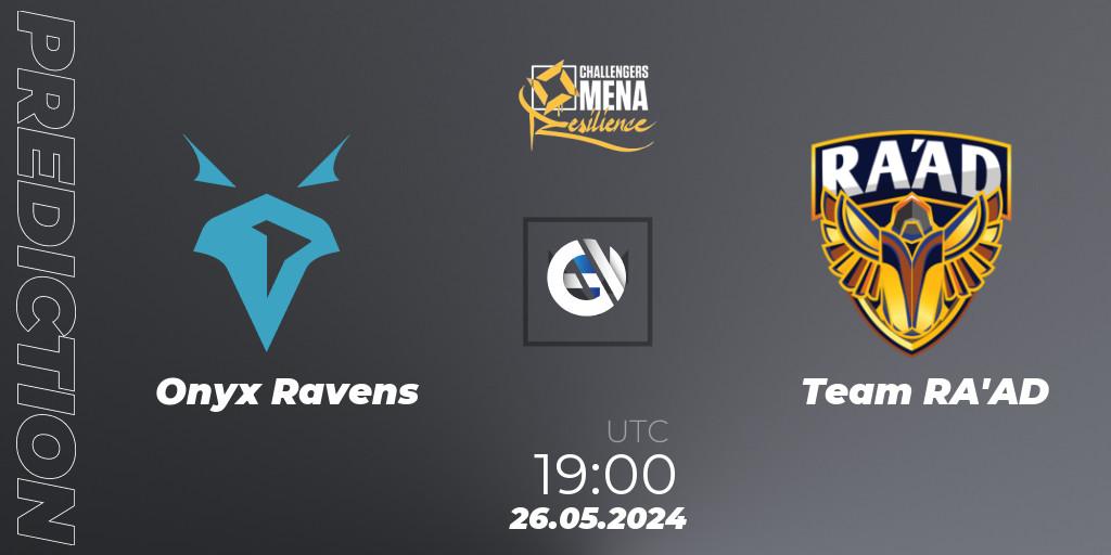 Pronóstico Onyx Ravens - Team RA'AD. 26.05.2024 at 19:00, VALORANT, VALORANT Challengers 2024 MENA: Resilience Split 2 - Levant and North Africa