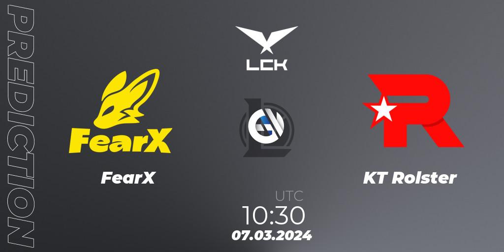 Pronóstico FearX - KT Rolster. 07.03.24, LoL, LCK Spring 2024 - Group Stage