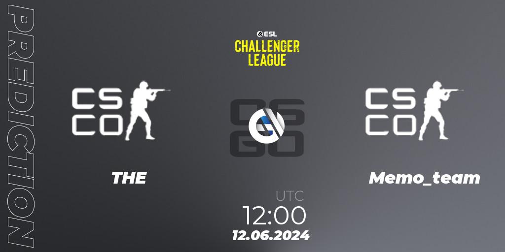 Pronóstico THE - Memo_team. 12.06.2024 at 12:00, Counter-Strike (CS2), ESL Challenger League Season 47 Relegation: Asia