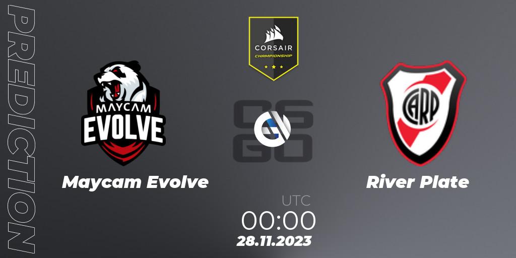 Pronóstico Maycam Evolve - River Plate. 28.11.2023 at 00:00, Counter-Strike (CS2), Corsair Championship 2023