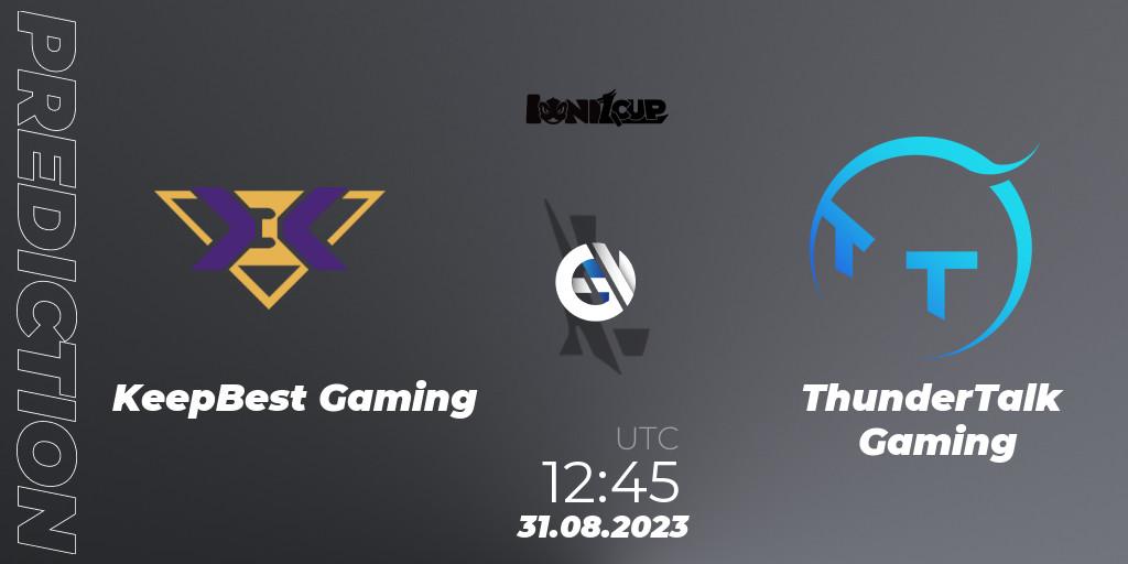 Pronóstico KeepBest Gaming - ThunderTalk Gaming. 31.08.2023 at 12:45, Wild Rift, Ionia Cup 2023 - WRL CN Qualifiers