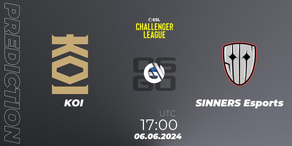 Pronóstico KOI - SINNERS Esports. 06.06.2024 at 17:00, Counter-Strike (CS2), ESL Challenger League Season 47: Europe