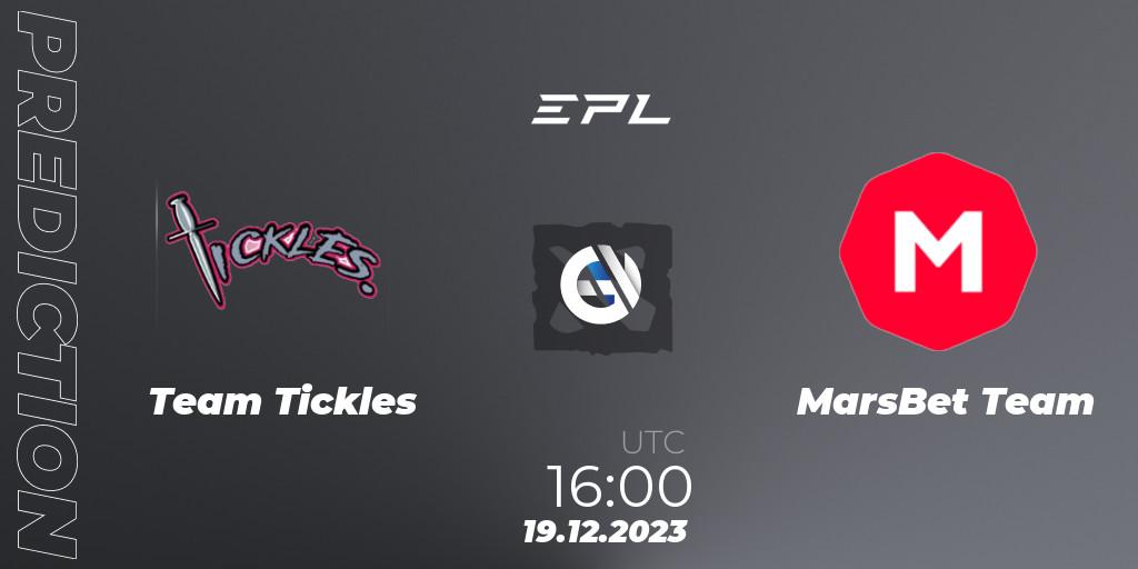 Pronóstico Team Tickles - MarsBet Team. 22.12.2023 at 10:01, Dota 2, European Pro League Season 15
