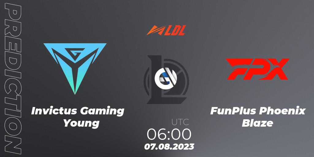 Pronóstico Invictus Gaming Young - FunPlus Phoenix Blaze. 07.08.2023 at 06:00, LoL, LDL 2023 - Playoffs