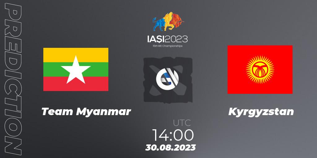Pronóstico Team Myanmar - Kyrgyzstan. 30.08.2023 at 14:30, Dota 2, IESF World Championship 2023