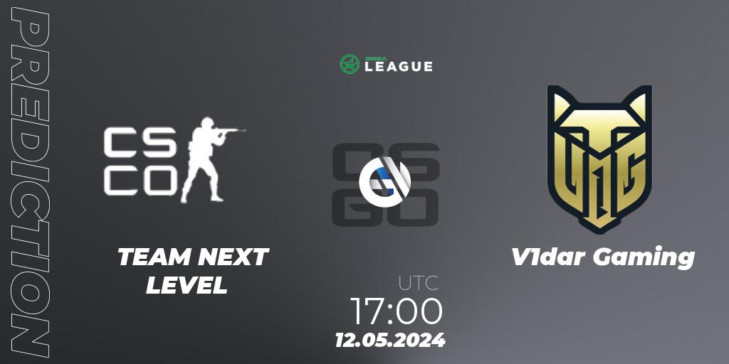 Pronóstico TEAM NEXT LEVEL - V1dar Gaming. 12.05.2024 at 17:00, Counter-Strike (CS2), ESEA Season 49: Advanced Division - Europe