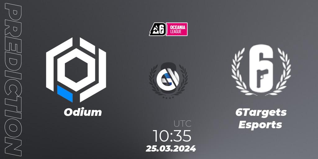 Pronóstico Odium - 6Targets Esports. 25.03.2024 at 10:35, Rainbow Six, Oceania League 2024 - Stage 1