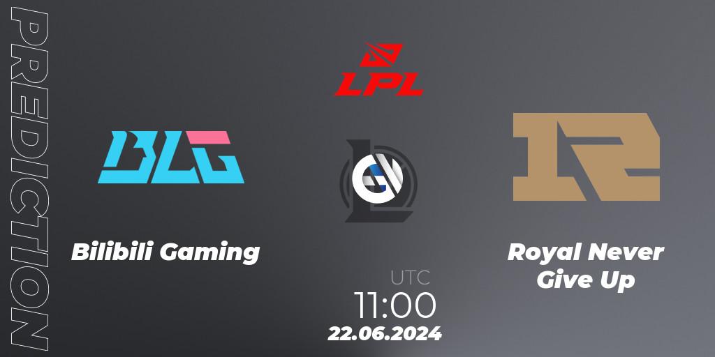 Pronóstico Bilibili Gaming - Royal Never Give Up. 22.06.2024 at 11:00, LoL, LPL 2024 Summer - Group Stage