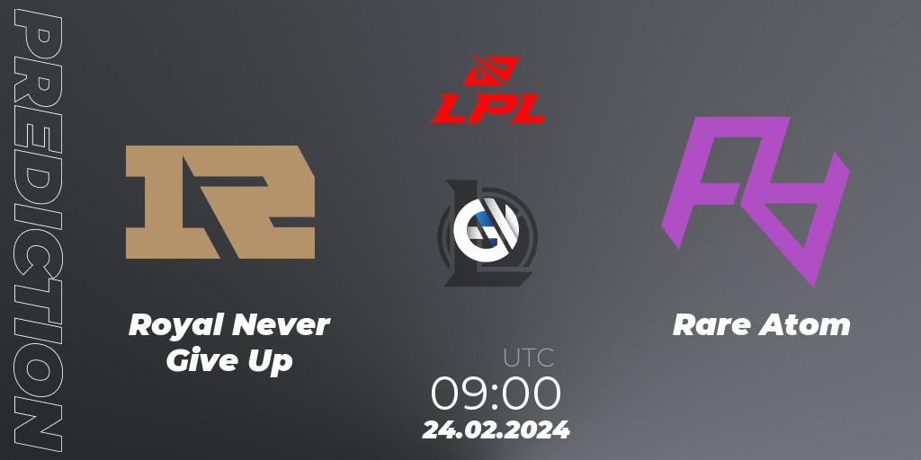 Pronóstico Royal Never Give Up - Rare Atom. 24.02.24, LoL, LPL Spring 2024 - Group Stage