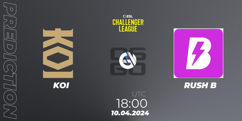 Pronóstico KOI - RUSH B. 10.04.2024 at 18:00, Counter-Strike (CS2), ESL Challenger League Season 47: Europe