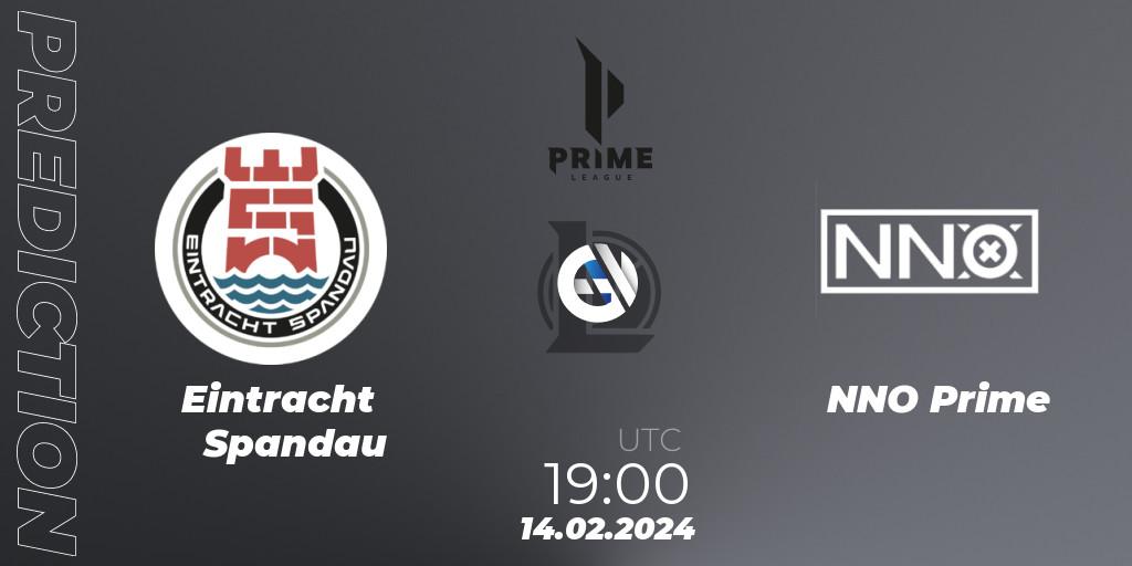 Pronóstico Eintracht Spandau - NNO Prime. 14.02.2024 at 19:00, LoL, Prime League Spring 2024 - Group Stage