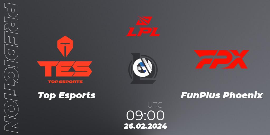 Pronóstico Top Esports - FunPlus Phoenix. 26.02.24, LoL, LPL Spring 2024 - Group Stage