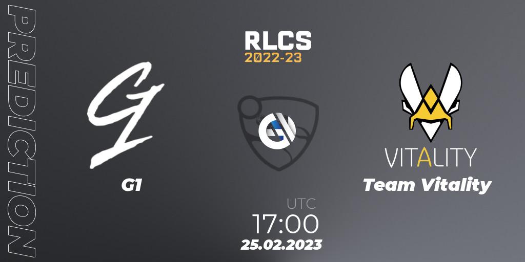 Pronóstico G1 - Team Vitality. 25.02.2023 at 17:00, Rocket League, RLCS 2022-23 - Winter: Europe Regional 3 - Winter Invitational