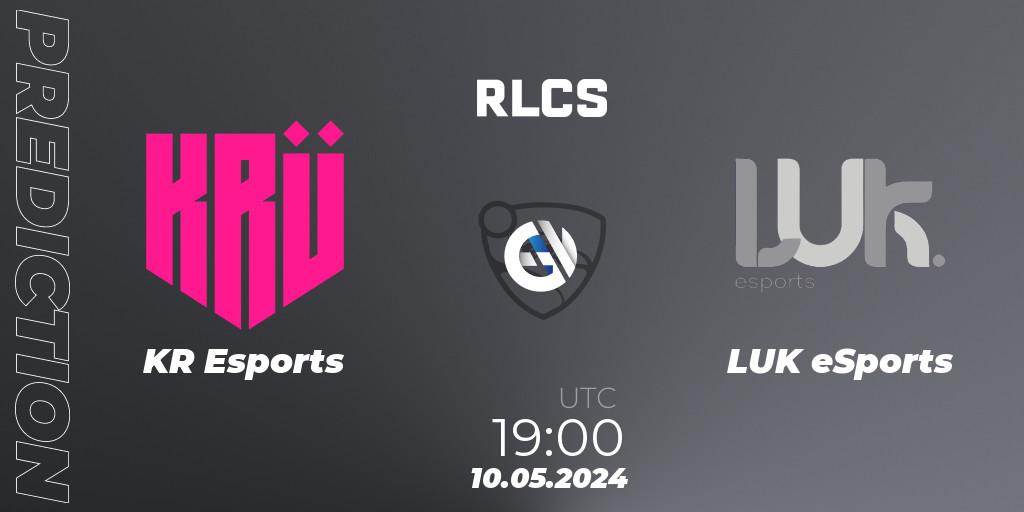 Pronóstico KRÜ Esports - LUK eSports. 10.05.2024 at 19:00, Rocket League, RLCS 2024 - Major 2: SAM Open Qualifier 5