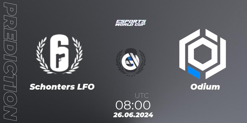 Pronóstico Schonters LFO - Odium. 26.06.2024 at 08:00, Rainbow Six, Esports World Cup 2024: Oceania CQ