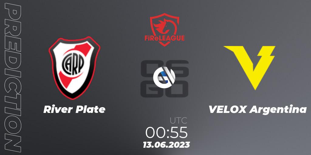 Pronóstico River Plate - VELOX Argentina. 13.06.2023 at 00:55, Counter-Strike (CS2), FiReLEAGUE Argentina 2023: Closed Qualifier