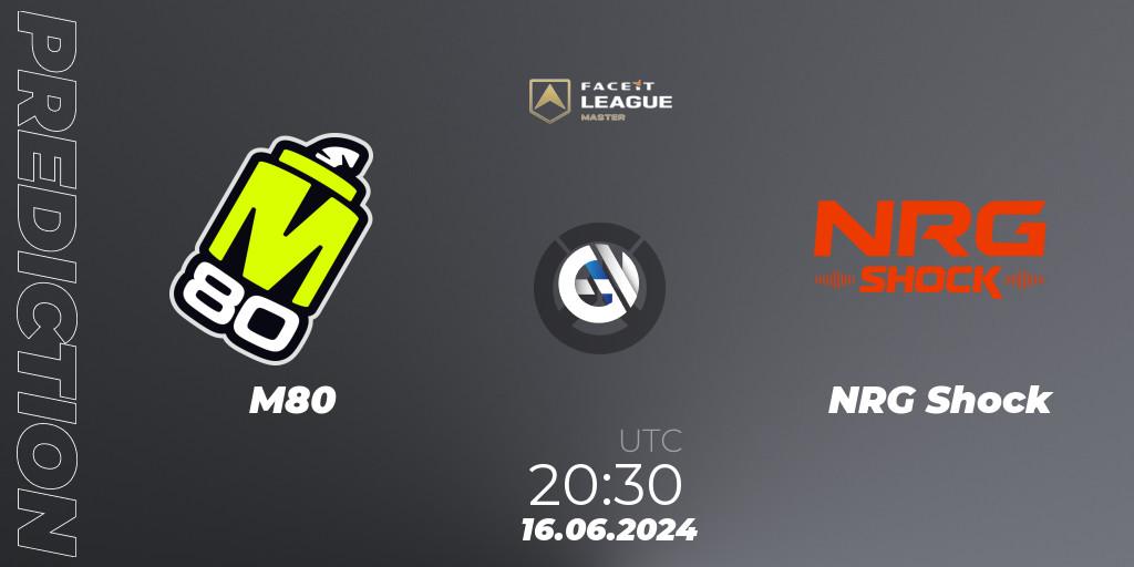 Pronóstico M80 - NRG Shock. 16.06.2024 at 20:30, Overwatch, FACEIT League Season 1 - NA Master Road to EWC