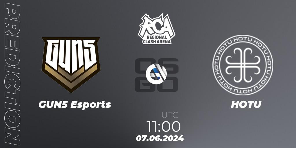 Pronóstico GUN5 Esports - HOTU. 07.06.2024 at 11:00, Counter-Strike (CS2), Regional Clash Arena CIS