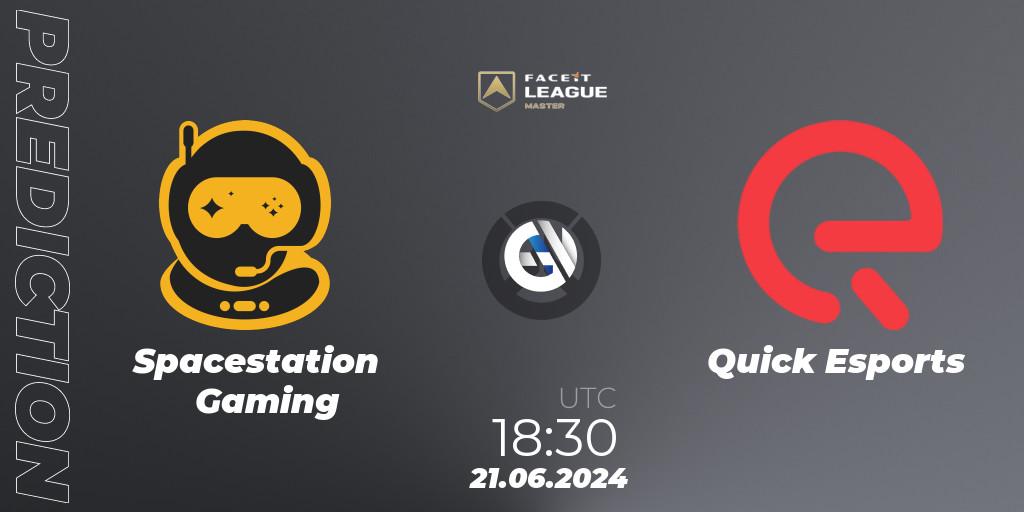 Pronóstico Spacestation Gaming - Quick Esports. 21.06.2024 at 17:30, Overwatch, FACEIT League Season 1 - EMEA Master Road to EWC