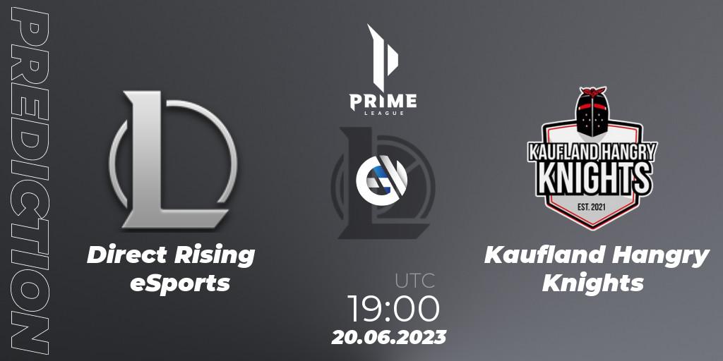 Pronóstico Direct Rising eSports - Kaufland Hangry Knights. 20.06.2023 at 19:00, LoL, Prime League 2nd Division Summer 2023