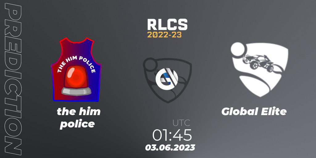 Pronóstico the him police - Global Elite. 03.06.2023 at 01:45, Rocket League, RLCS 2022-23 - Spring: Oceania Regional 3 - Spring Invitational