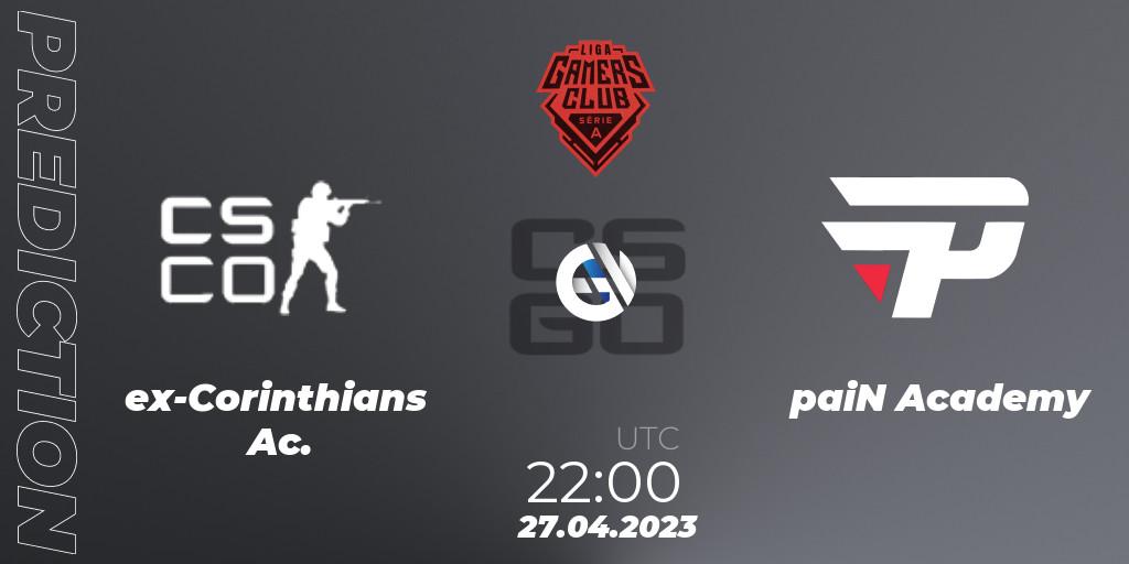 Pronóstico ex-Corinthians Ac. - paiN Academy. 27.04.2023 at 22:00, Counter-Strike (CS2), Gamers Club Liga Série A: April 2023
