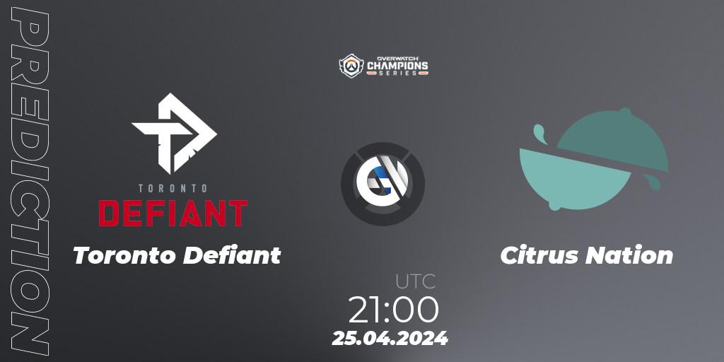 Pronóstico Toronto Defiant - Citrus Nation. 25.04.24, Overwatch, Overwatch Champions Series 2024 - North America Stage 2 Main Event
