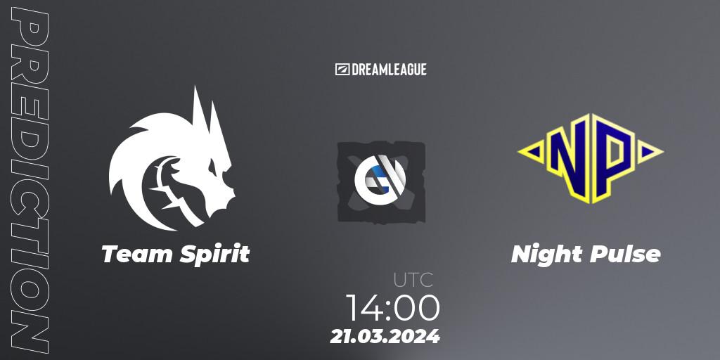 Pronóstico Team Spirit - Night Pulse. 21.03.24, Dota 2, DreamLeague Season 23: Eastern Europe Closed Qualifier