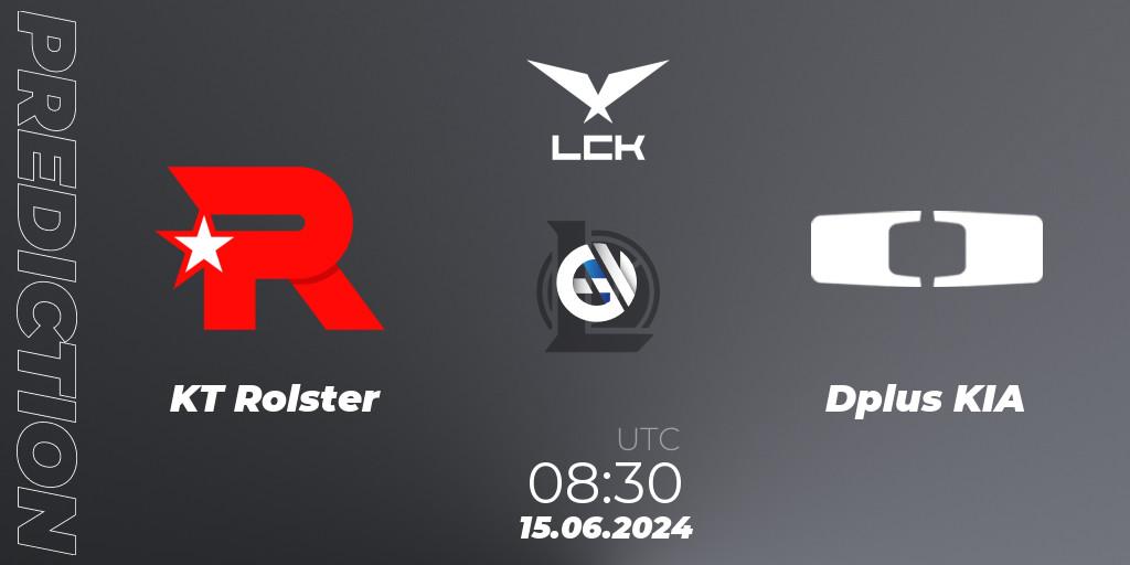 Pronóstico KT Rolster - Dplus KIA. 15.06.2024 at 08:30, LoL, LCK Summer 2024 Group Stage