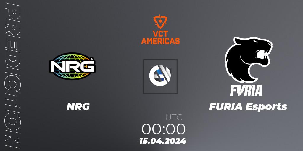 Pronóstico NRG - FURIA Esports. 15.04.2024 at 00:00, VALORANT, VALORANT Champions Tour 2024: Americas League - Stage 1 - Group Stage
