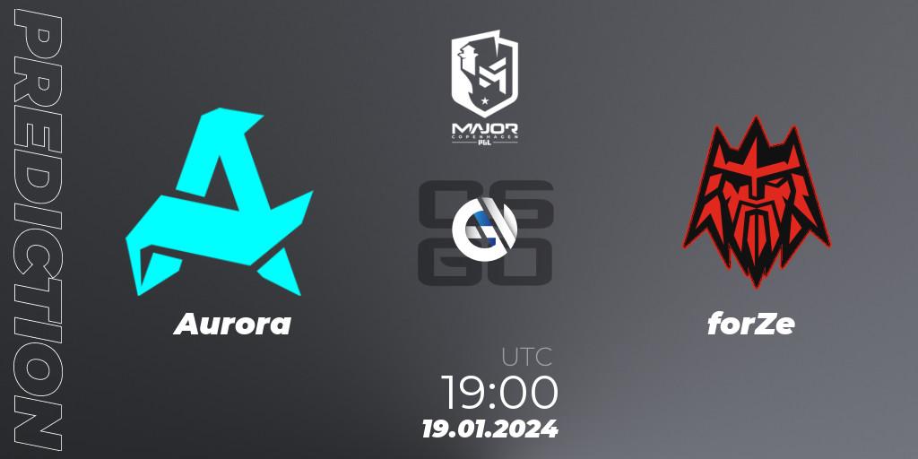 Pronóstico Aurora - forZe. 19.01.2024 at 19:00, Counter-Strike (CS2), PGL CS2 Major Copenhagen 2024: European Qualifier B