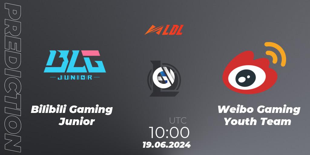Pronóstico Bilibili Gaming Junior - Weibo Gaming Youth Team. 19.06.2024 at 10:00, LoL, LDL 2024 - Stage 3