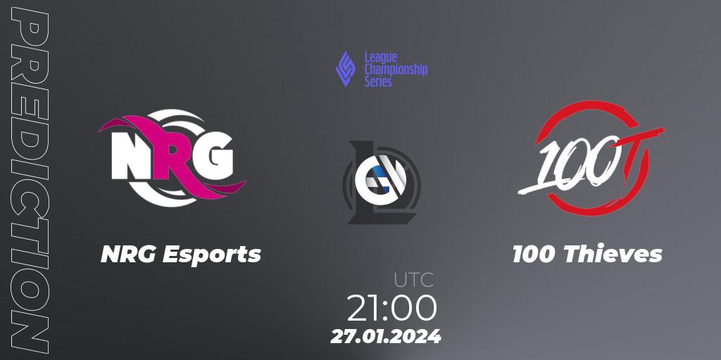Pronóstico NRG Esports - 100 Thieves. 27.01.2024 at 21:00, LoL, LCS Spring 2024 - Group Stage