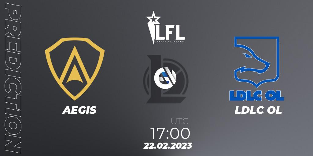 Pronóstico AEGIS - LDLC OL. 22.02.2023 at 17:00, LoL, LFL Spring 2023 - Group Stage