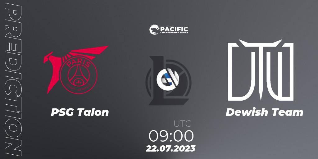 Pronóstico PSG Talon - Dewish Team. 22.07.2023 at 09:00, LoL, PACIFIC Championship series Group Stage