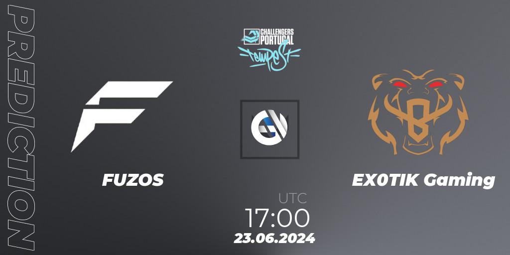 Pronóstico FUZOS - EX0TIK Gaming. 23.06.2024 at 16:00, VALORANT, VALORANT Challengers 2024 Portugal: Tempest Split 2