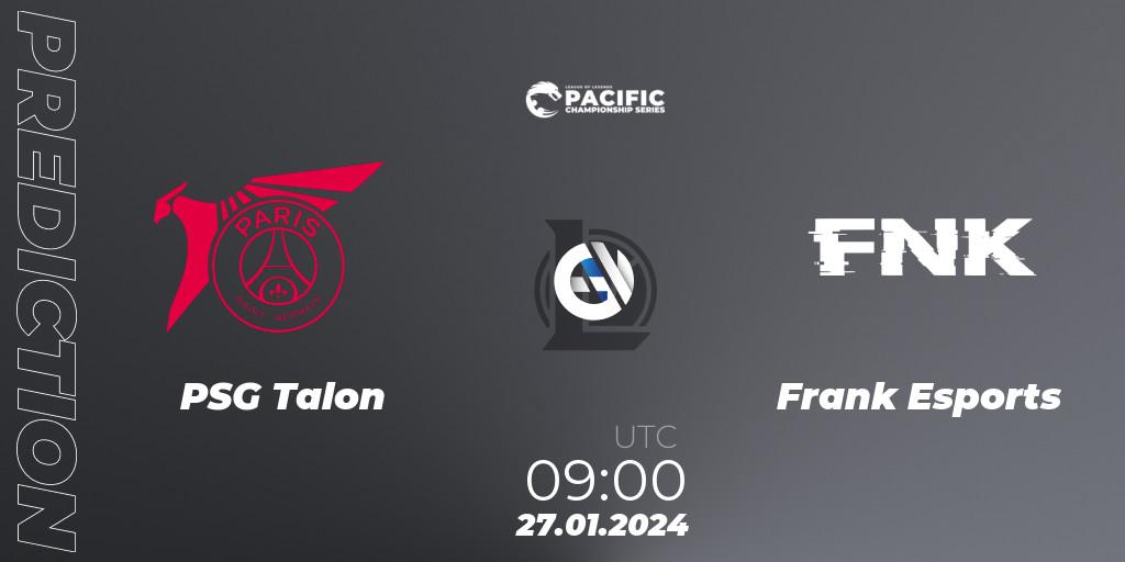 Pronóstico PSG Talon - Frank Esports. 27.01.2024 at 09:00, LoL, PCS Spring 2024