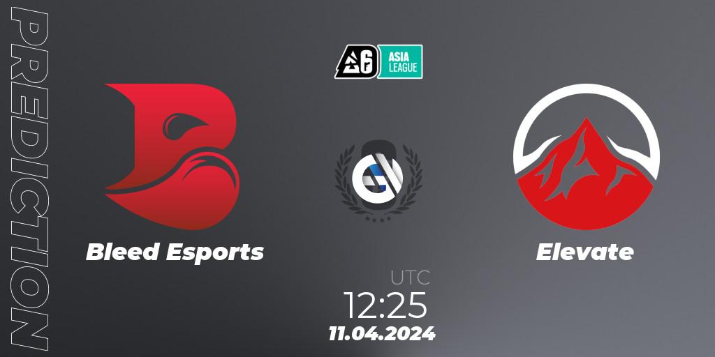Pronóstico Bleed Esports - Elevate. 11.04.2024 at 12:25, Rainbow Six, Asia League 2024 - Stage 1