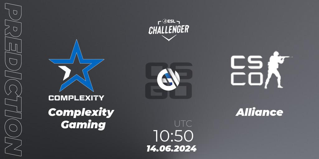 Pronóstico Complexity Gaming - Alliance. 14.06.2024 at 11:10, Counter-Strike (CS2), ESL Challenger Jönköping 2024