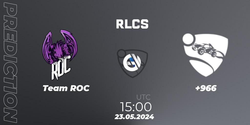Pronóstico Team ROC - +966. 23.05.2024 at 15:00, Rocket League, RLCS 2024 - Major 2: MENA Open Qualifier 6