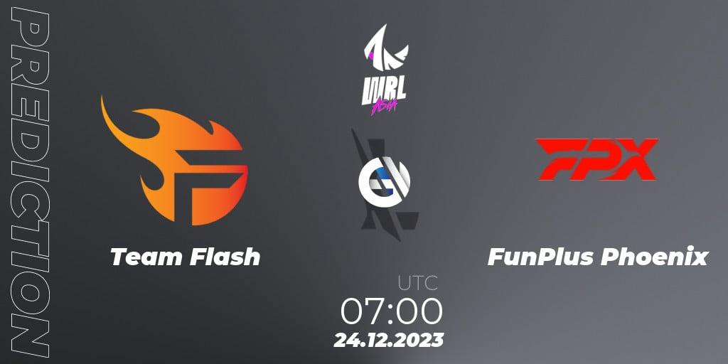 Pronóstico Team Flash - FunPlus Phoenix. 24.12.2023 at 07:00, Wild Rift, WRL Asia 2023 - Season 2 - Regular Season