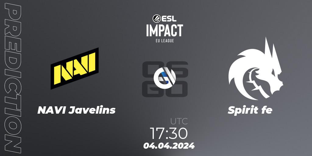 Pronóstico NAVI Javelins - Spirit fe. 04.04.24, CS2 (CS:GO), ESL Impact League Season 5: Europe