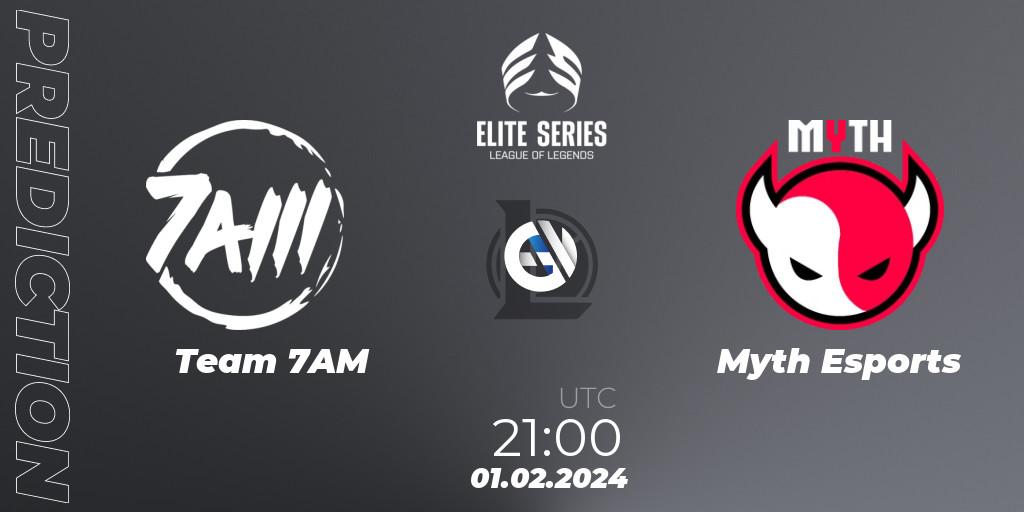 Pronóstico Team 7AM - Myth Esports. 01.02.2024 at 21:00, LoL, Elite Series Spring 2024