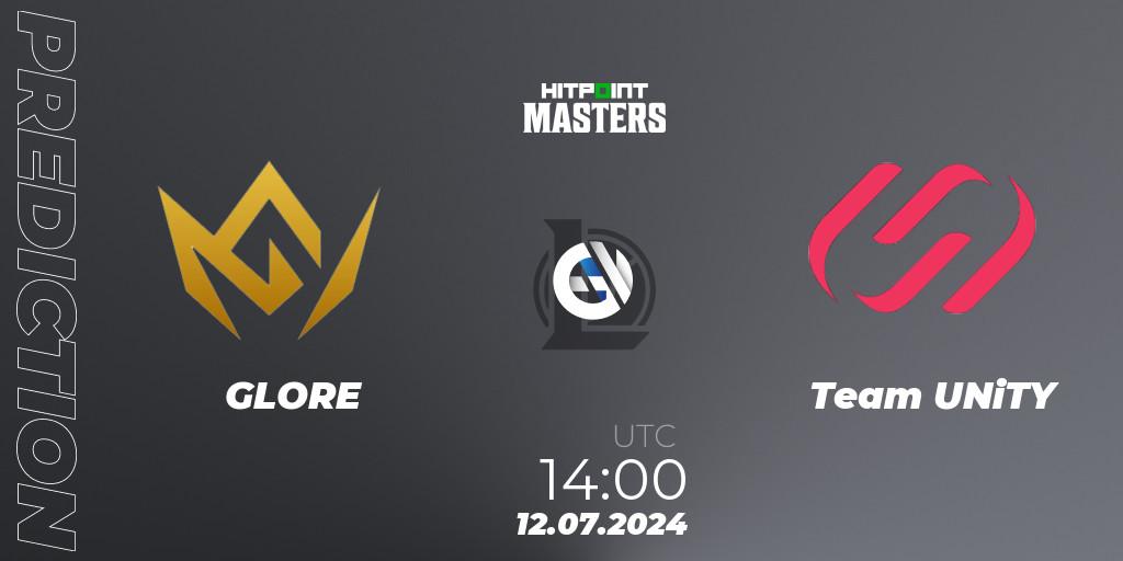 Pronóstico GLORE - Team UNiTY. 12.07.2024 at 14:00, LoL, Hitpoint Masters Summer 2024