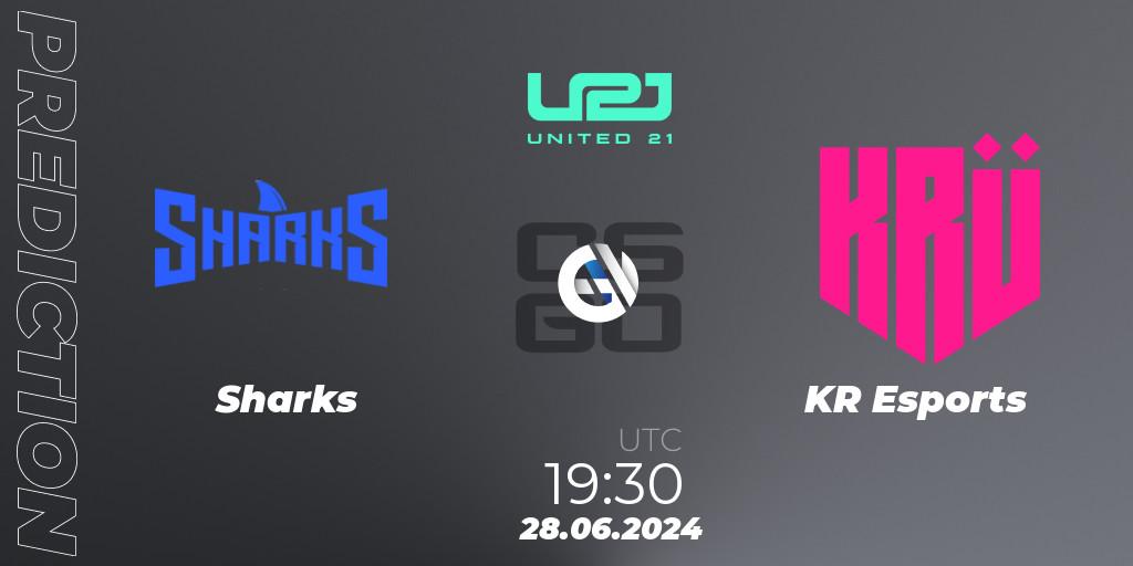 Pronóstico Sharks - KRÜ Esports. 28.06.2024 at 20:50, Counter-Strike (CS2), United21 South America Season 1