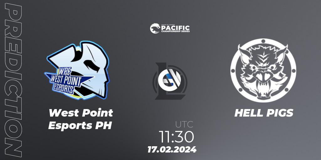 Pronóstico West Point Esports PH - HELL PIGS. 17.02.24, LoL, PCS Spring 2024